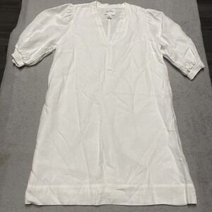 Lilly Pulitzer Mialeigh Linen Dress Size 4 Resort White V Neck Pullover Beach